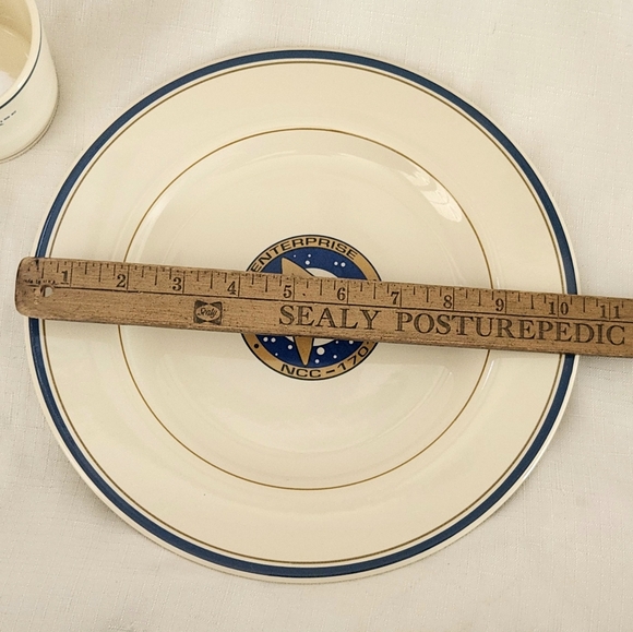 Pfaltzgraff Star Trek VI USS Enterprise 3 Piece China Buffet Set Vintage 90s 199 - Picture 11 of 12